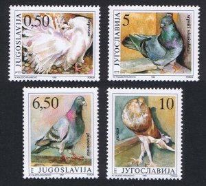 Yugoslavia Birds Pigeons 4v 1990 MNH SC#2057-2060 SG#2637-2640 MI#2425-2428