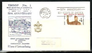 United States, Scott cat. 1145. Scouts 50th Anniversary. First day cover. ^