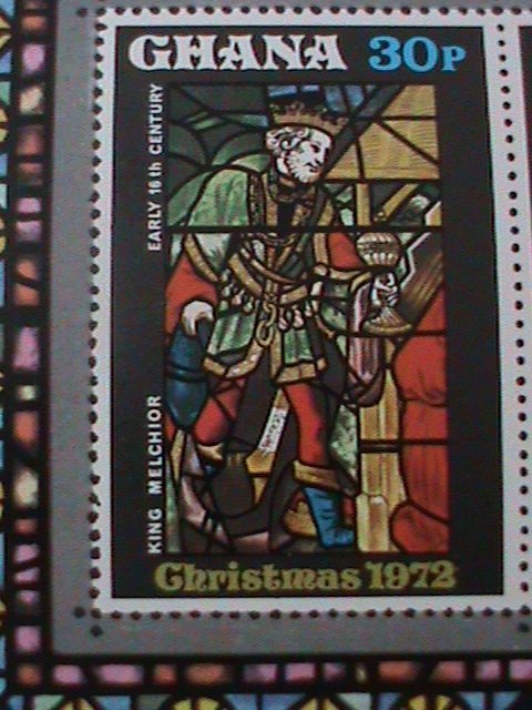 ​GHANA-1972- CHRISTMAS SHEET'1972 -GLASS WINDOWS ARTS-S/S  - MNH -VERY FINE