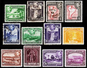 British Guiana Scott 230-240 (1938-52) Mint/Used H VF, CV $63.70 C