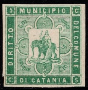1895 Commune of Catania Law of the Municipality 5 Centavos Local Revenue MNH