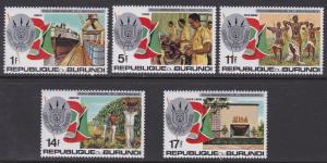Burundi # 538-542, Independence 15th  Anniversary, Mint NH, 1/2 Cat