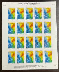 B5  2014 Breast Cancer Research semi-postal MNH sheet of 20