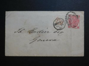 1872 Sheffield England Cover to Geneva Switzerland James Dixon and Sons