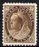 Canada 1898-1902 QV Numeral 6c brown mounted mint fairly ...