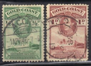 GOLD COAST  SC #115+116 **USED**  1/2, 1p   1938--41  SEE SCAN