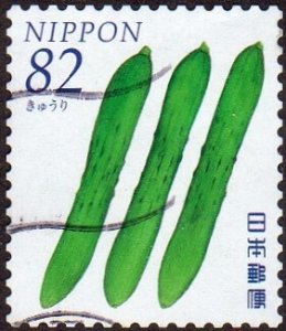 Japan 3693d - Used - 82y Cucumbers (2014) (cv $1.25)