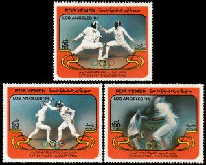 ✔️ YEMEN PDR 1984 - OLYMPIC GAMES FENCING - Sc. 322/324 MNH ** [02Y11]