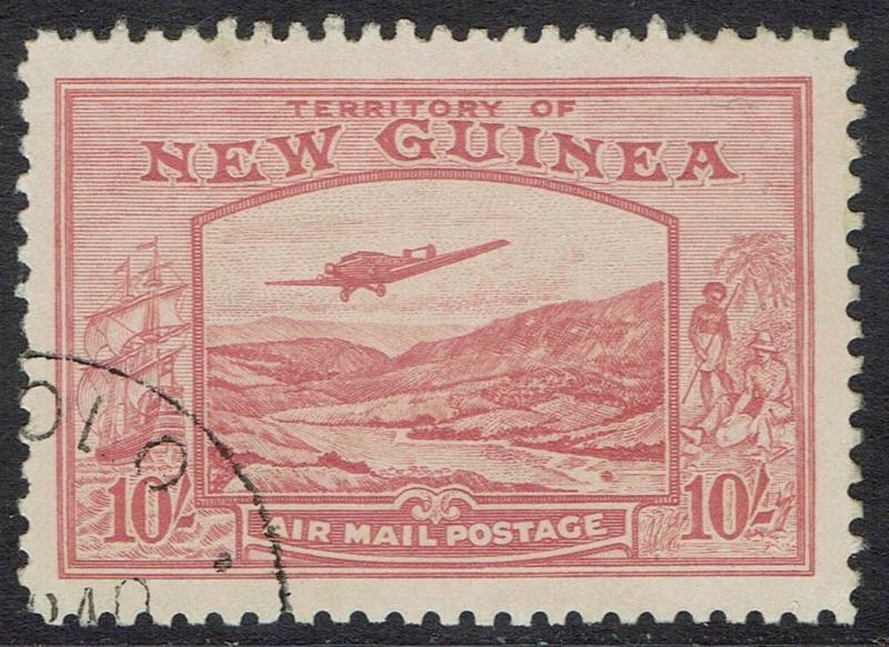 NEW GUINEA 1939 BULOLO AIRMAIL 10/- USED 