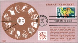 US FDC #3832 BGC Cachet San Francisco, CA  Year of the Monkey