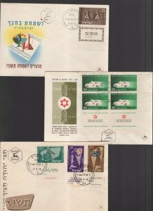 Israel 1954-60 Group of 22 First Day Covers All With Tabs 