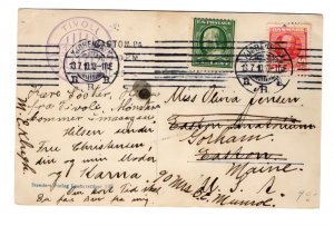 DENMARK MIXED US TIVOILI THEATRE POST MARK 13-7-10 on CARD