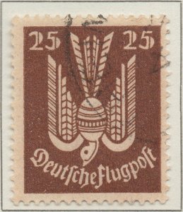 Germany Airmail Deutsche Flugpost 25pf Brown Weimar Republic SG #218 1922