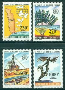 Togo Scott #C510-513 MNH Peace and Human Rights Map CV$13+