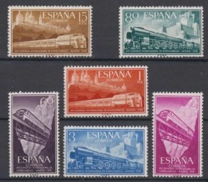 Spain 1958 Full Set Trains Sc#887-892 MNH Luxe