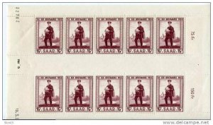 Germany/SAAR 1956 Sc 256 Mi 361 Sheet MNH   5 Gutter Pair.Kleinbogen. Postman at