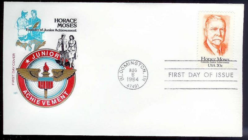 UNITED STATES FDC 20c Junior Achievement 1984 Farnam