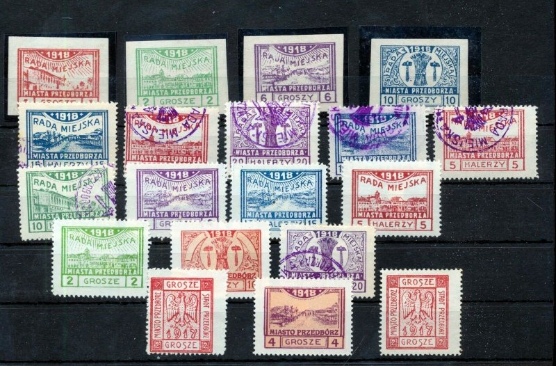 POLAND Stadpost Przedborza 1918 M&U (19 Items)ZY 94s