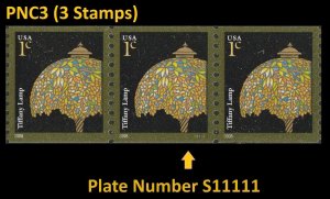 US 3758A American Design Tiffany Lamp 1c PNC3 S11111 MNH 2008