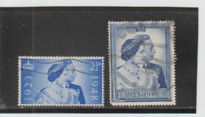 Great Britain  Scott#  267-8  Used  (1948 25th Anniversary)