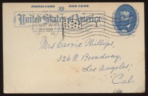 US Sc# UX11, Used.  +++ Cancellation!!  Nov 30, 1896 with Wavy Flag 1.
