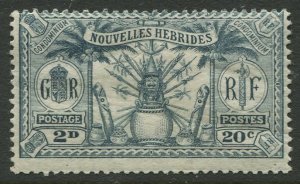 STAMP STATION PERTH French New Hebrides #46 Headdress & Spears MLH 1925