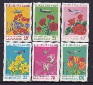 Gabon C109-11 Mint 1971 Various Flowers & Plane Flowers by Air Full Set VF