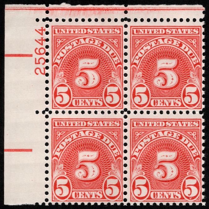 US #J83 PLATE BLOCK, VF/XF mint never hinged, super fresh plate!