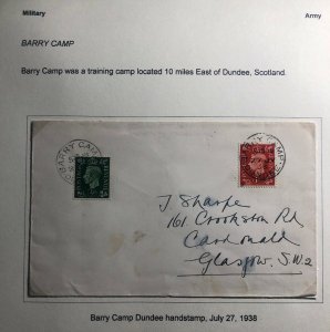 1948 Barry Camp Dundee Scotland England Military Cover To Glasgow