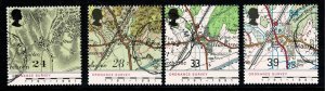 GB 1991 Ordnace Survey. Set of 4 values. Fine used. SG 1578-1581