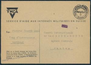 Switzerland WWII Internee Camp Burgdorf YMCA Prisoner Cover 53893