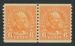 USA 723 - 6 cent Garfield coil pair - VF Mint never hinged