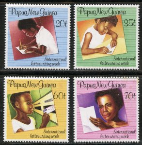 Papua New Guinea Scott 707-10 MNHOG - 1989 Letter Writing Week Set - SCV $3.60