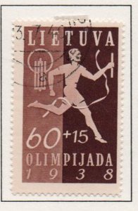 Lithuania Sc B46 1938 60 + 15 Olympiad stamp used