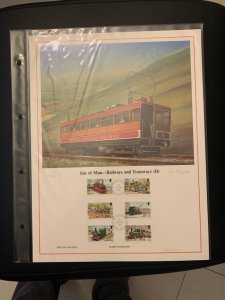 Isle of Man Railways and tramways (II) FDC panel big size, plastic holder