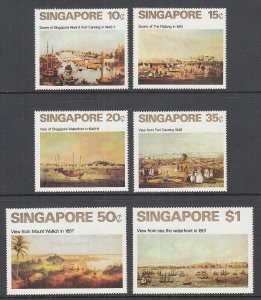 EDSROOM-12998 Singapore 144-149 MNH Complete 1971 19th Century Paintings CV$60