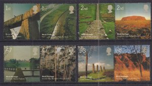 GB 2005 QE2 Set World Heritage Sites SG 2532 - 39 Ex fdc ( AA1379 )