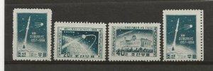 Korea 1958 Geophysical year set of 4 sg. N142-5 MNH