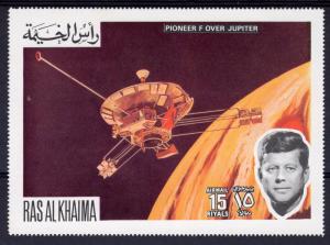 RAS AL KHAIMA 1972 Space/Pioneer over Jupiter/J.F.Kennedy Set (1) MNH