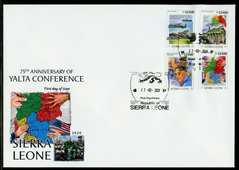 SIERRA LEONE  2020  75th ANNIVERSARY OF THE YALTA CONFERENCE FDR  SET  FDC 