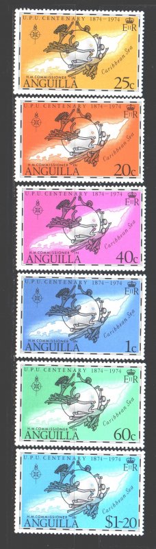 Anguilla. 1974. 198-203. 100 years of UPU. MNH.