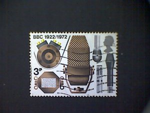 Great Britain, Scott #676, used(o), 1972,  BBC Microphones, 3p
