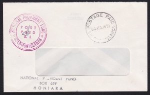 SOLOMON IS 1978 Official cover  - POSTAGE PAID cds.........................A7748