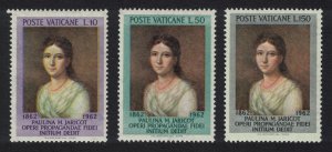 Vatican Paulina M Jaricot 3v 1962 MH SC#338-340 SG#382-384