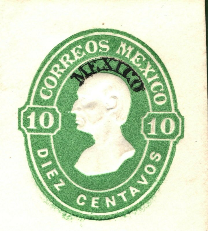 MEXICO Embossed 10c Hidalgo Stationery Piece ex Old-time Collection YELLOW117