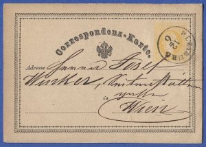 AUSTRIA 1872 2kr postal card, Mi P14 Used VF,  BLEIBURG cancel - Invalid use!