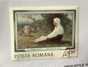 Romania 1977 Scott 2707 CTO - 1.50 l,  Painting by Nicolas Grigorescu