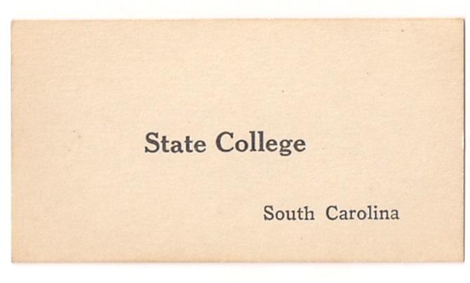 South Carolina RPO flash cards State College & Belvedere 40s