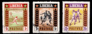 LIBERIA Scott 347-349  Used  stamp set