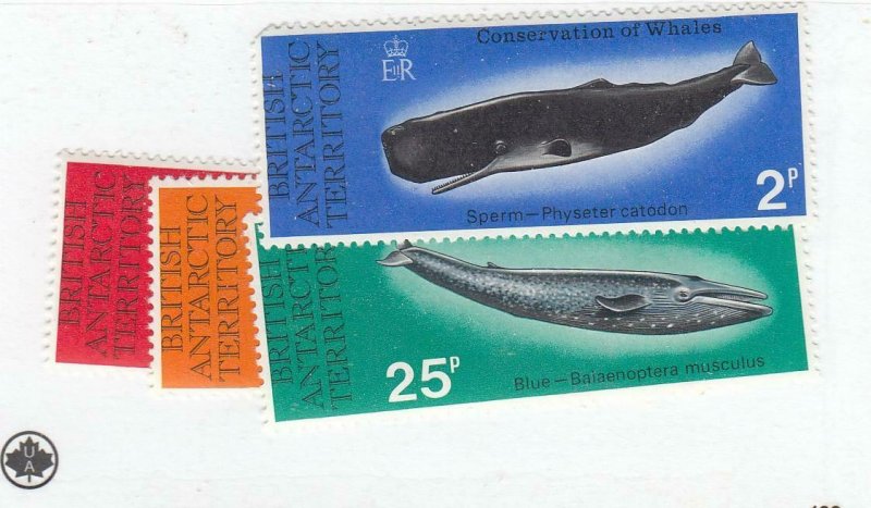 BRITISH ANTARCTIC TERRITORY NIC77 # 64-67 VF-MNH HUMBACK WHALES CAT VALUE $30.25